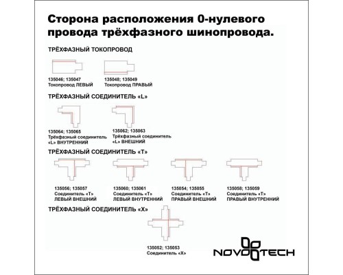 Соединитель L внутренний с токопроводом для трехфазного шинопровода Novotech Port 135064