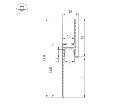 Профиль встраиваемый Arlight Plintus-Fantom-Bent-H35-Side-2000 White 043675 Профиль встраиваемый Arlight Plintus-Fantom-Bent-H35-Side-2000 White 043675