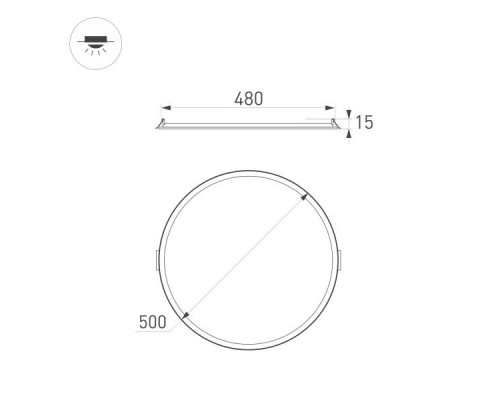Встраиваемый светодиодный светильник Arlight DL-Edge-R500-40W Warm3000 036421 Встраиваемый светодиодный светильник Arlight DL-Edge-R500-40W Warm3000 036421