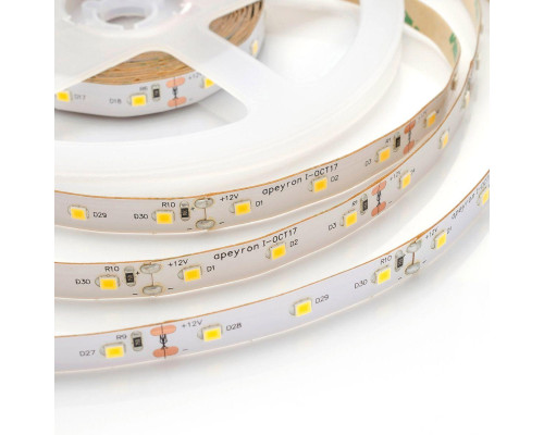 Светодиодная лента Apeyron 9,6W/m 60LED/m 2835SMD теплый белый 5M 00-54 Светодиодная лента Apeyron 9,6W/m 60LED/m 2835SMD теплый белый 5M 00-54