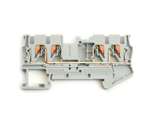 Зажим пружинный, 4-проводной проходной ЗНИ - 2,5 ,JXB PT 2,5 , серый LD574-1-25