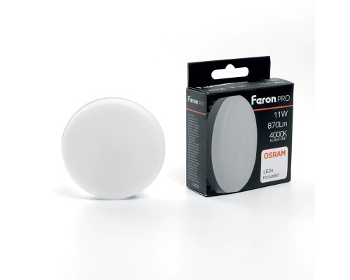 Лампа светодиодная Feron GX53 11W 4000K матовая LB-1511 38206 Лампа светодиодная Feron GX53 11W 4000K матовая LB-1511 38206