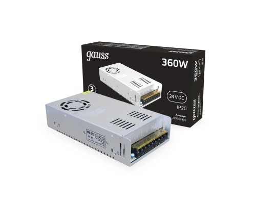 Блок питания Gauss 360W 24V IP20 202002400