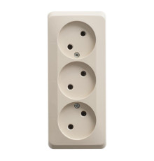 Розетка тройная 2К Systeme Electric Этюд 16A 250V кремовая PA16-009K