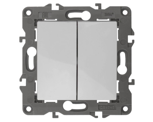 Переключатель двухклавишный ЭРА Elegance 10AX 250V 14-1106-01 Б0034243
