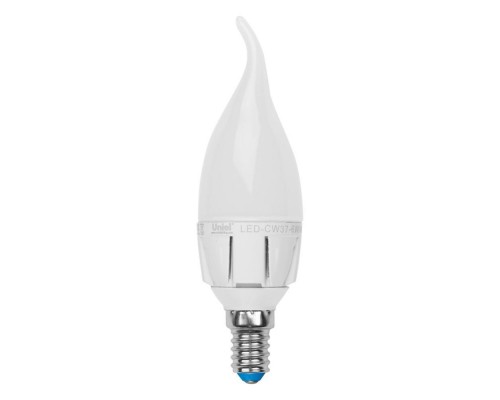 Лампа светодиодная диммируемая Uniel E14 6W 4500K матовая LED-CW37-6W/NW/E14/FR/DIM 08692 Лампа светодиодная диммируемая Uniel E14 6W 4500K матовая LED-CW37-6W/NW/E14/FR/DIM 08692
