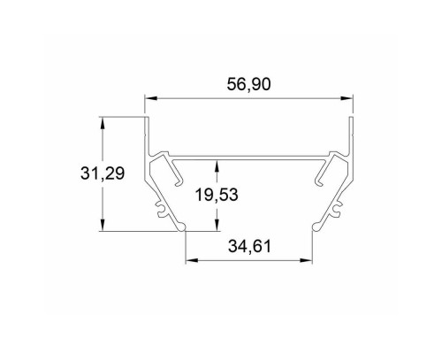 Закладной профиль для натяжного потолка Denkirs TR3050-AL