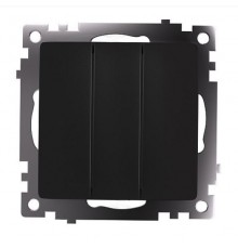 Выключатель трехклавишный Stekker Катрин GLS10-7108-05 черный 49172