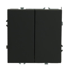 Выключатель двухклавишный Stekker Эмили черный уголь RSW10-5104-05 49840