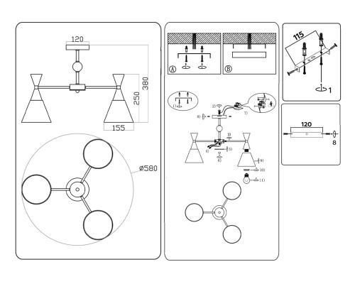 Потолочная люстра Ambrella light Traditional Modern TR3169 Потолочная люстра Ambrella light Traditional Modern TR3169