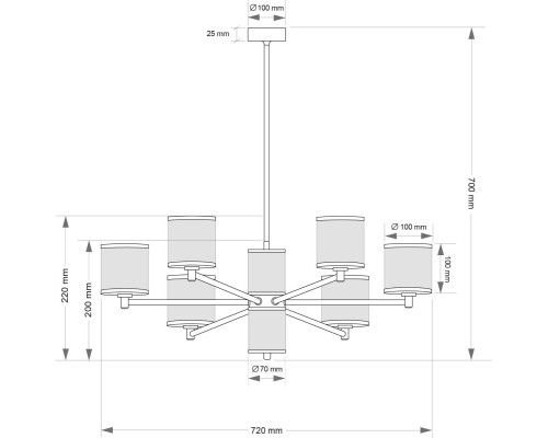 Подвесной светильник KUTEK COMO COM-ZW-6(BN/3)T Подвесной светильник KUTEK COMO COM-ZW-6(BN/3)T