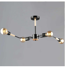 Люстра Reluce 10070-0.3-04 BK+WOOD Люстра Reluce 10070-0.3-04 BK+WOOD