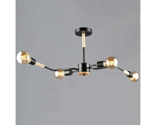 Люстра Reluce 10070-0.3-04 BK+WOOD Люстра Reluce 10070-0.3-04 BK+WOOD