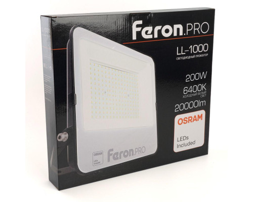 Светодиодный прожектор Feron LL-1000 200W 6400K 51016