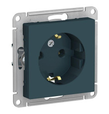 Розетка 2К+З Systeme Electric AtlasDesign 16A 250V изумруд ATN000843