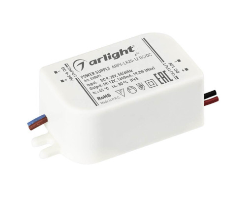 Блок питания Arlight ARPV-LK20-12 DC/DC 12V 19,2W IP65 1,6A 020091 Блок питания Arlight ARPV-LK20-12 DC/DC 12V 19,2W IP65 1,6A 020091