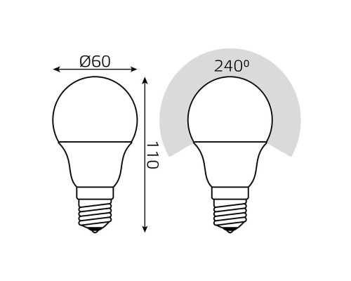 Лампа светодиодная диммируемая Gauss E27 11W 6500К матовая 102502311-D