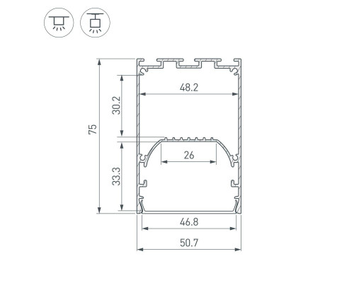Профиль Arlight Line-S-5075-3000 Anod 041846