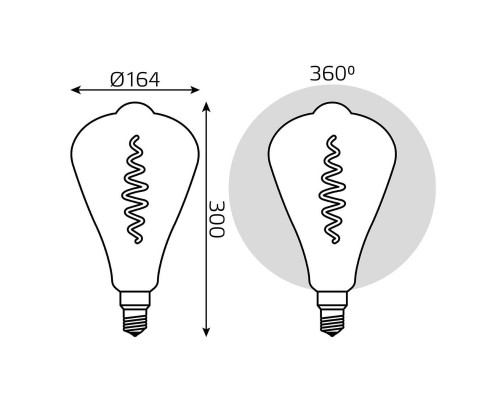 Лампа светодиодная филаментная Gauss E27 8,5W 1800K серая 157802005