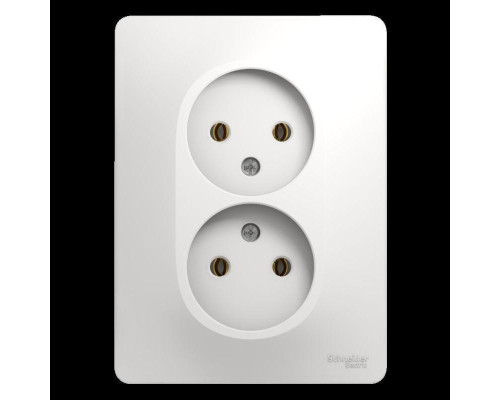 Розетка двойная 2К Systeme Electric Glossa 16A 250V белая GSL000120 Розетка двойная 2К Systeme Electric Glossa 16A 250V белая GSL000120