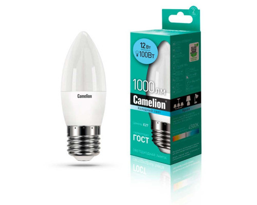 Лампа светодиодная Camelion E27 12W 4500K LED12-C35/845/E27 13690 Лампа светодиодная Camelion E27 12W 4500K LED12-C35/845/E27 13690
