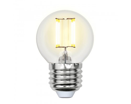 Лампа светодиодная филаментная Uniel E27 6W 3000K прозрачная LED-G45-6W/WW/E27/CL GLA01TR UL-00002203 Лампа светодиодная филаментная Uniel E27 6W 3000K прозрачная LED-G45-6W/WW/E27/CL GLA01TR UL-00002203