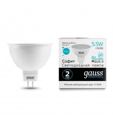 Лампа светодиодная Gauss GU5.3 5.5W 4100K матовая 13526