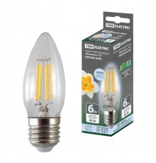 Лампа светодиодная филаментная TDM Electric E27 6W 4000K прозрачная SQ0340-0299