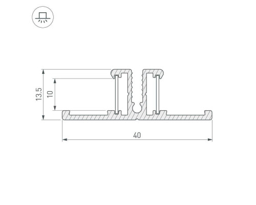 Профиль Arlight TOP-BACK-2000 ANOD (P10) 016981