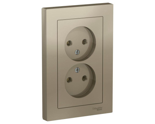 Розетка двойная 2К Systeme Electric AtlasDesign 16A 250V шампань ATN000520 Розетка двойная 2К Systeme Electric AtlasDesign 16A 250V шампань ATN000520