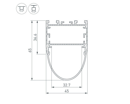 Профиль Arlight ARH-Line-B-3652-2000 Anod 036347