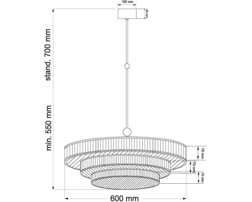 Потолочная люстра KUTEK LAVONE LAV-ZW-10(ZM)60/44/31