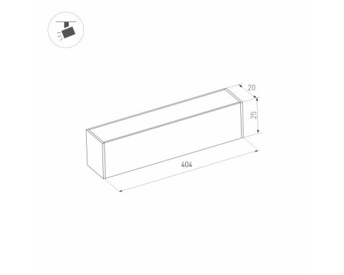 Трековый светодиодный светильник для магнитного шинопровода Arlight Mag-Flat-25-L400-12W Warm3000 033674