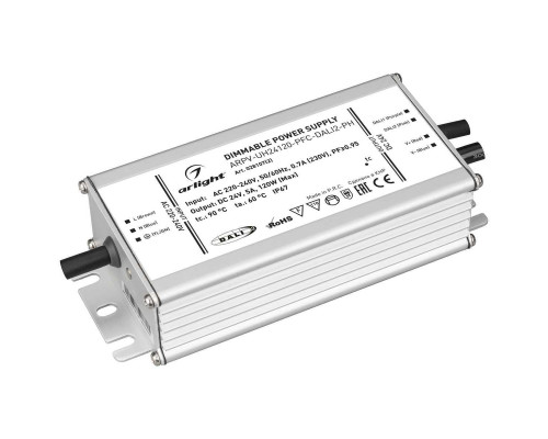 Блок питания Arlight ARPV-UH24120-PFC-Dali2-PH 24V 120W IP67 5A 028107(2) Блок питания Arlight ARPV-UH24120-PFC-Dali2-PH 24V 120W IP67 5A 028107(2)