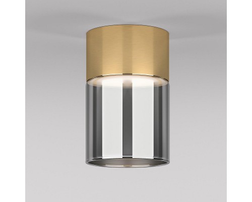 Потолочный светодиодный светильник Elektrostandard Lumen 25047/LED 10W 4000К латунь/дымчатый a064708 Потолочный светодиодный светильник Elektrostandard Lumen 25047/LED 10W 4000К латунь/дымчатый a064708