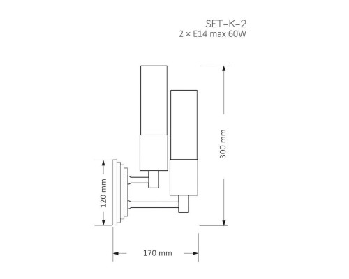 Настенный светильник KUTEK MOOD Seti SET-K-2(N) Настенный светильник KUTEK MOOD Seti SET-K-2(N)
