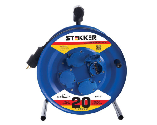 Удлинитель Stekker Professional 4гн 20м с/з PRF02-41-20 39784 Удлинитель Stekker Professional 4гн 20м с/з PRF02-41-20 39784