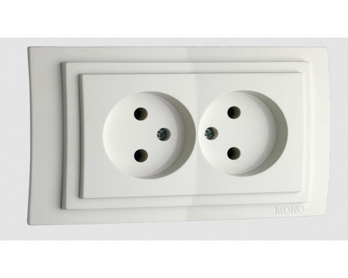 Розетка 2К двойная Mono Electric Despina/ Larissa 16A 250V винтовое подключение белый 500-001905-121