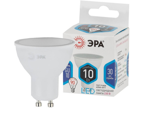 Лампа светодиодная ЭРА LED MR16-10W-840-GU10 Б0057180 Лампа светодиодная ЭРА LED MR16-10W-840-GU10 Б0057180