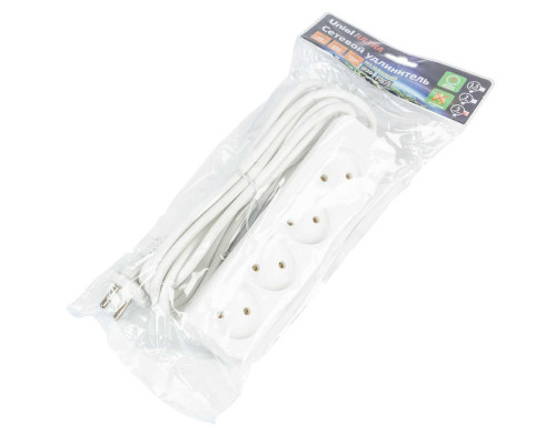 Удлинитель Uniel Ultra 4гн х 3м б/з S-CU4-3 White UL-00009988
