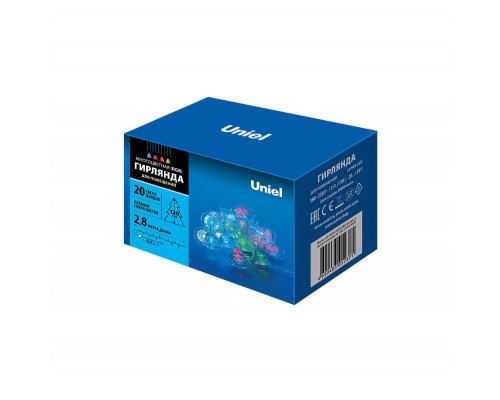 Светодиодная гирлянда Uniel Колокольчики 220V разноцветный ULD-S0280-020/DTA RGB IP20 BELLS 07919 Светодиодная гирлянда Uniel Колокольчики 220V разноцветный ULD-S0280-020/DTA RGB IP20 BELLS 07919