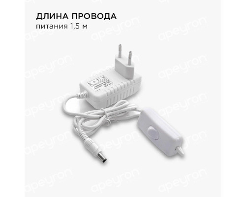 Светодиодная лента Apeyron 4,8W/m 60LED/m 5050SMD теплый белый 1M 10-66 Светодиодная лента Apeyron 4,8W/m 60LED/m 5050SMD теплый белый 1M 10-66