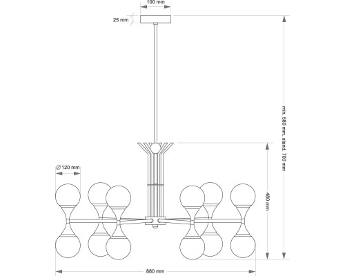 Подвесной светильник KUTEK BARI BAR-ZW-6(Z)