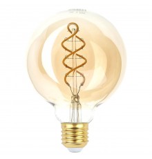 Лампа светодиодная филаментная ЭРА E27 7W 2400K прозрачная F-LED G95-7W-824-E27 spiral gold Б0047663
