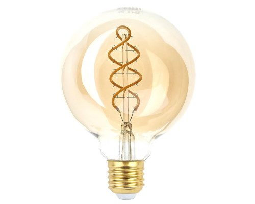 Лампа светодиодная филаментная ЭРА E27 7W 2400K прозрачная F-LED G95-7W-824-E27 spiral gold Б0047663 Лампа светодиодная филаментная ЭРА E27 7W 2400K прозрачная F-LED G95-7W-824-E27 spiral gold Б0047663