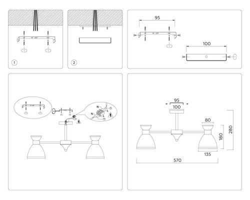 Потолочная люстра Ambrella light Traditional Modern Homy TR3177 Потолочная люстра Ambrella light Traditional Modern Homy TR3177