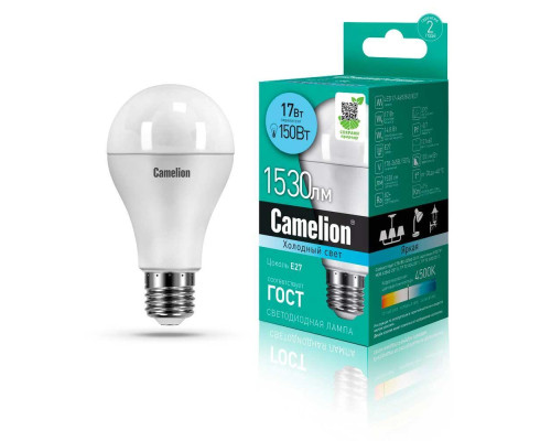 Лампа светодиодная Camelion E27 17W 4500K LED17-A65/845/E27 12309 Лампа светодиодная Camelion E27 17W 4500K LED17-A65/845/E27 12309