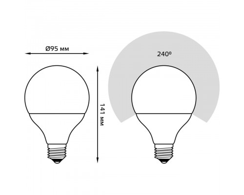 Лампа светодиодная Gauss E27 16W 6500K матовая 105102316