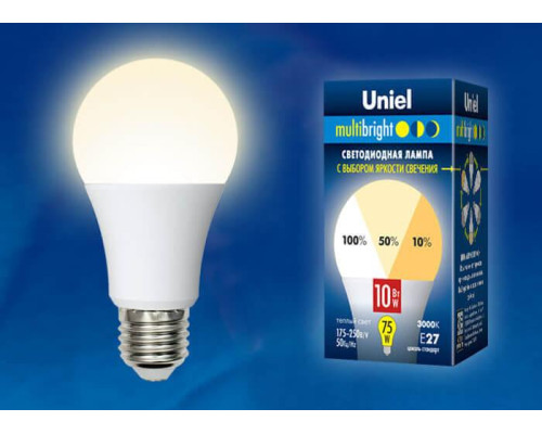 Лампа светодиодная Uniel E27 10W 3000K матовая LED-A60-10W/WW/E27/FR/MB PLM11WH UL-00002371 Лампа светодиодная Uniel E27 10W 3000K матовая LED-A60-10W/WW/E27/FR/MB PLM11WH UL-00002371