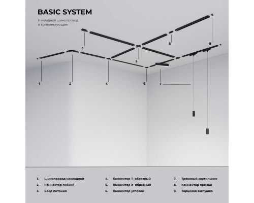 Коннектор угловой с вводом питания для однофазного шинопровода Elektrostandard Basic System a071303 Коннектор угловой с вводом питания для однофазного шинопровода Elektrostandard Basic System a071303